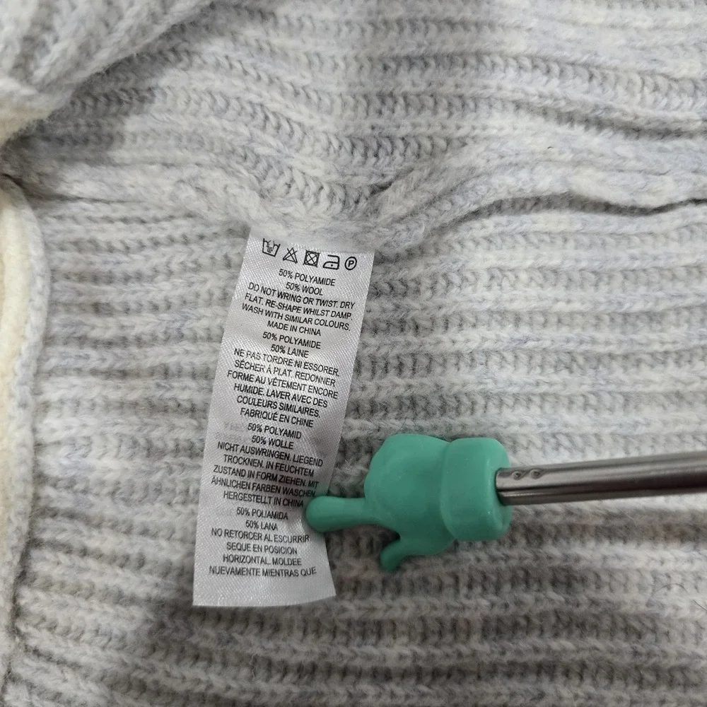 French Connection Patchwork Wool Blend Mock Neck Sweater Pullover Size Small NWT - Picture 13 of 13